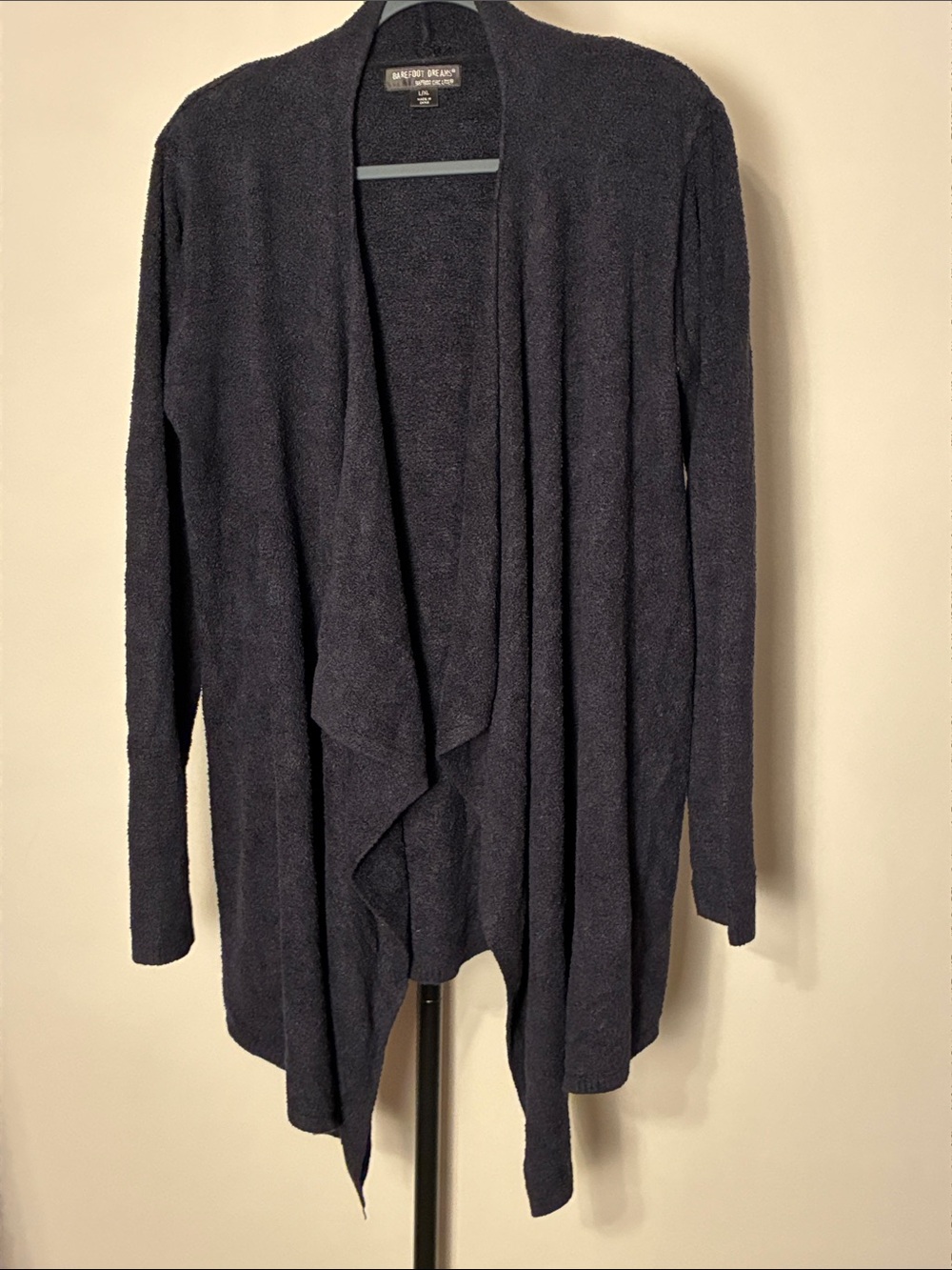 Barefoot Dreams Navy Blue Open-Front Draped Cardigan Large XL - Picture 4 of 9